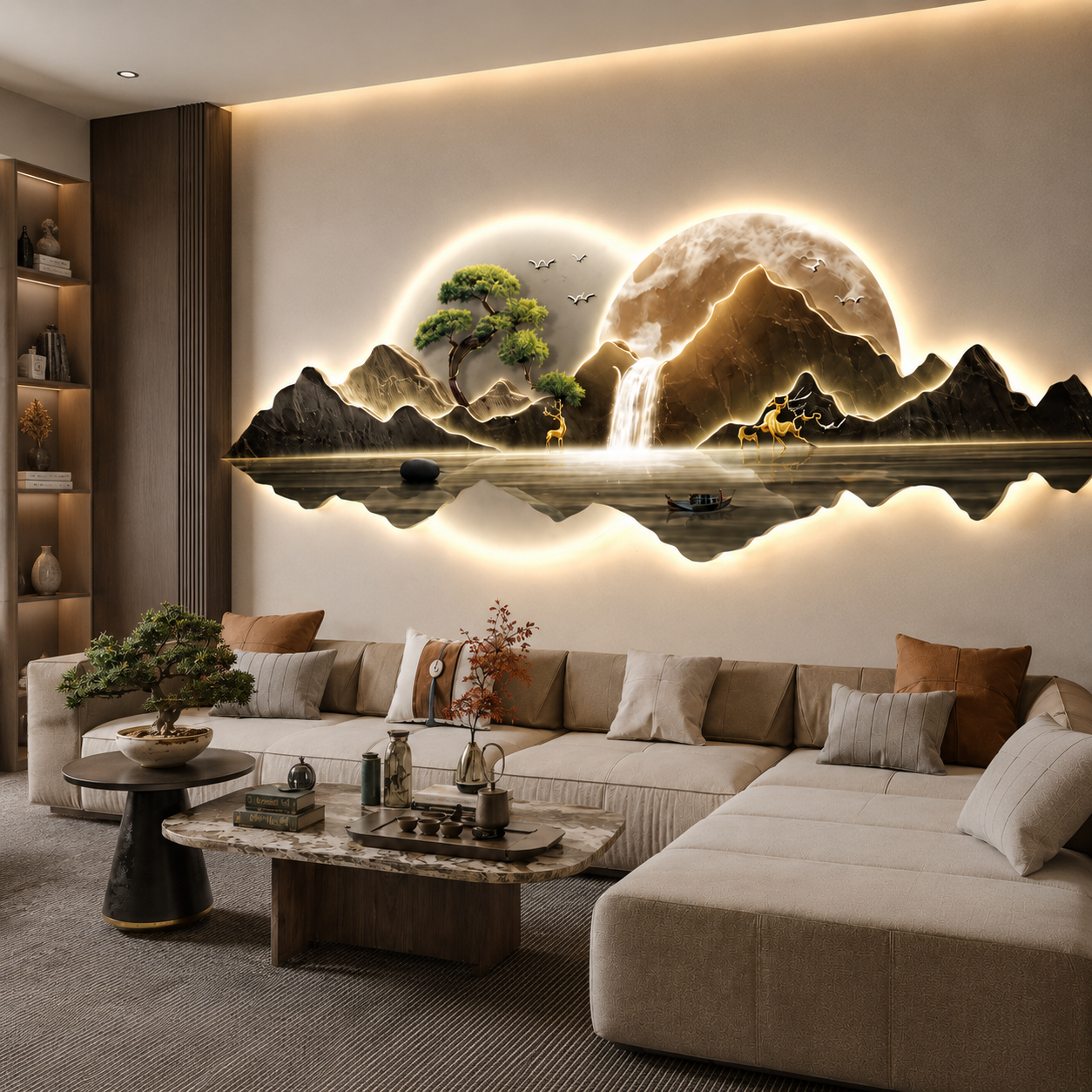 Luxury 3D Crystal Wall Decor with LED Lights