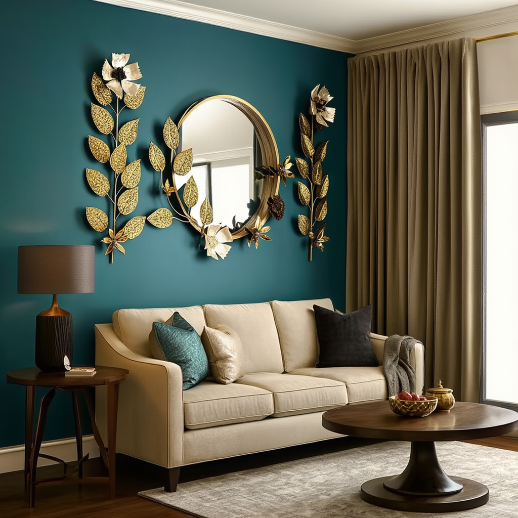 Golden Bloom Mirror Wall Art Set