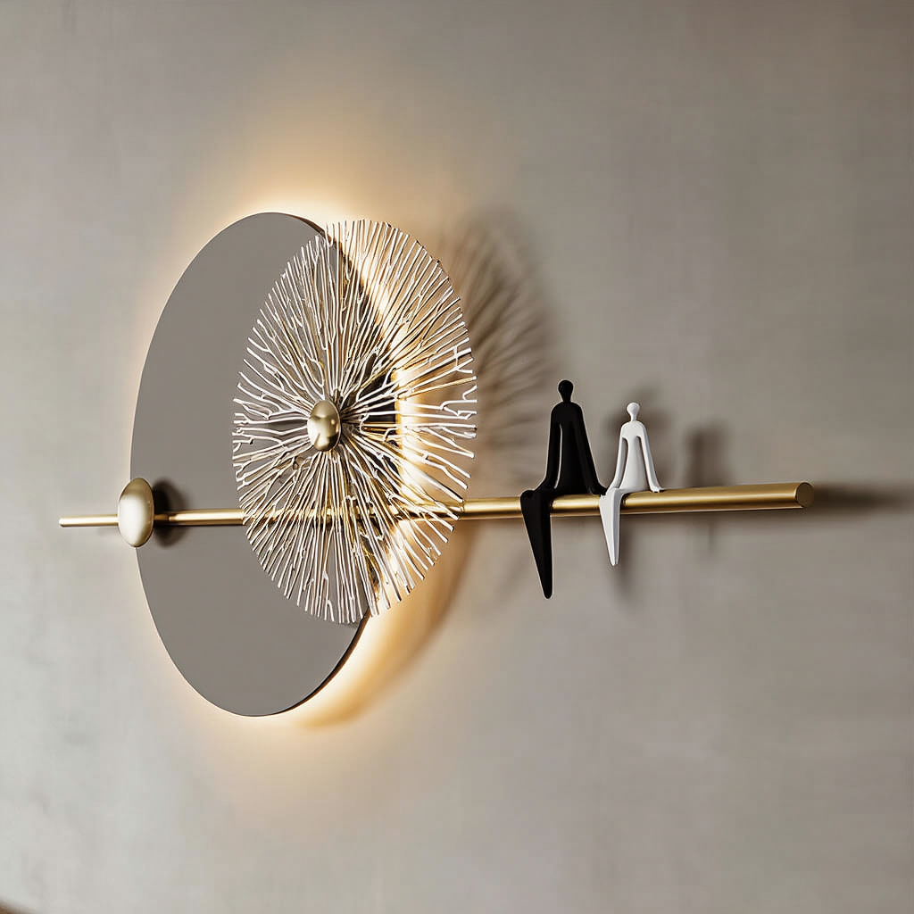 LED Metal Art 3D Round Metal Wall Decor