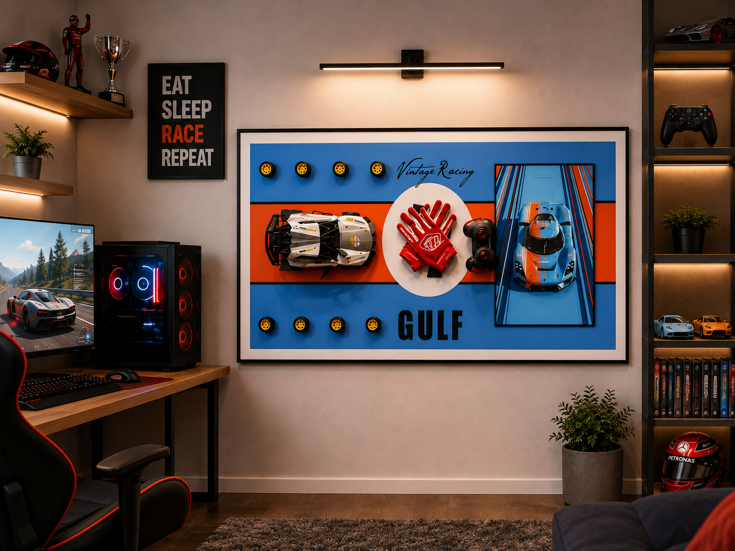 RC – Vintage Racing Cars Premium Wall Painting