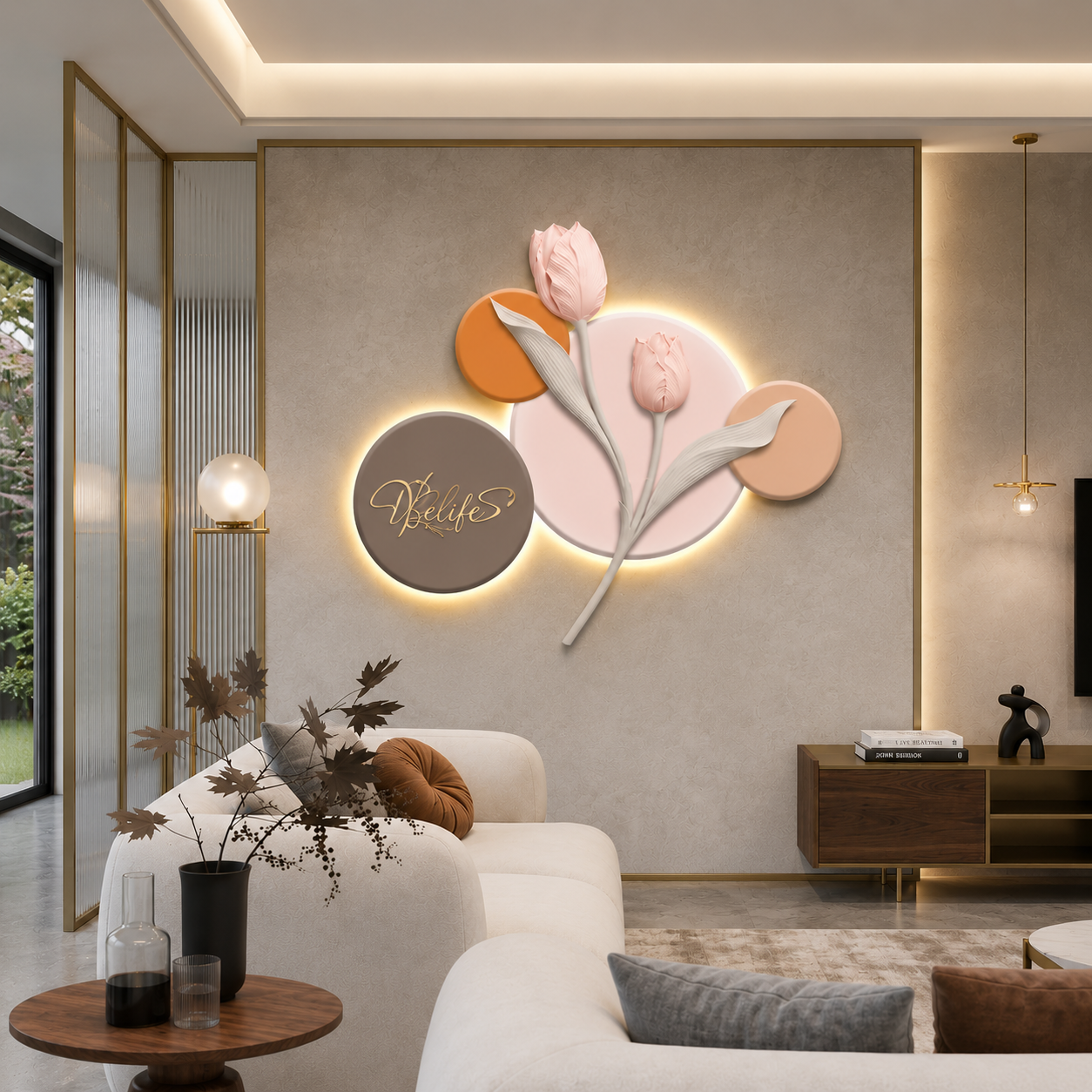 Relife Luxury Floral LED Wall Decor