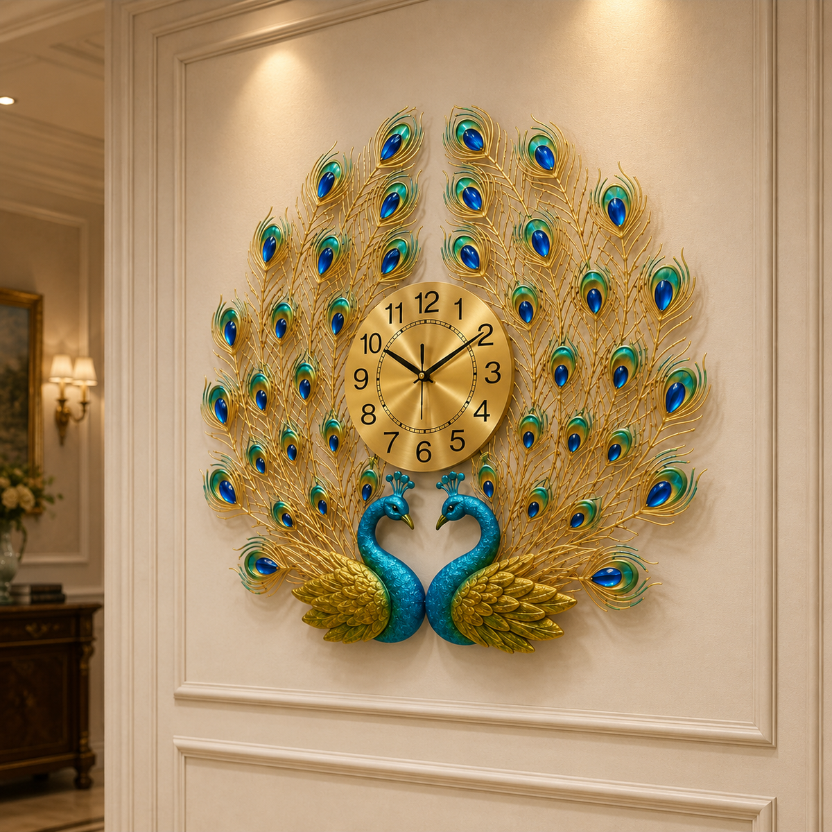 Peacock clock