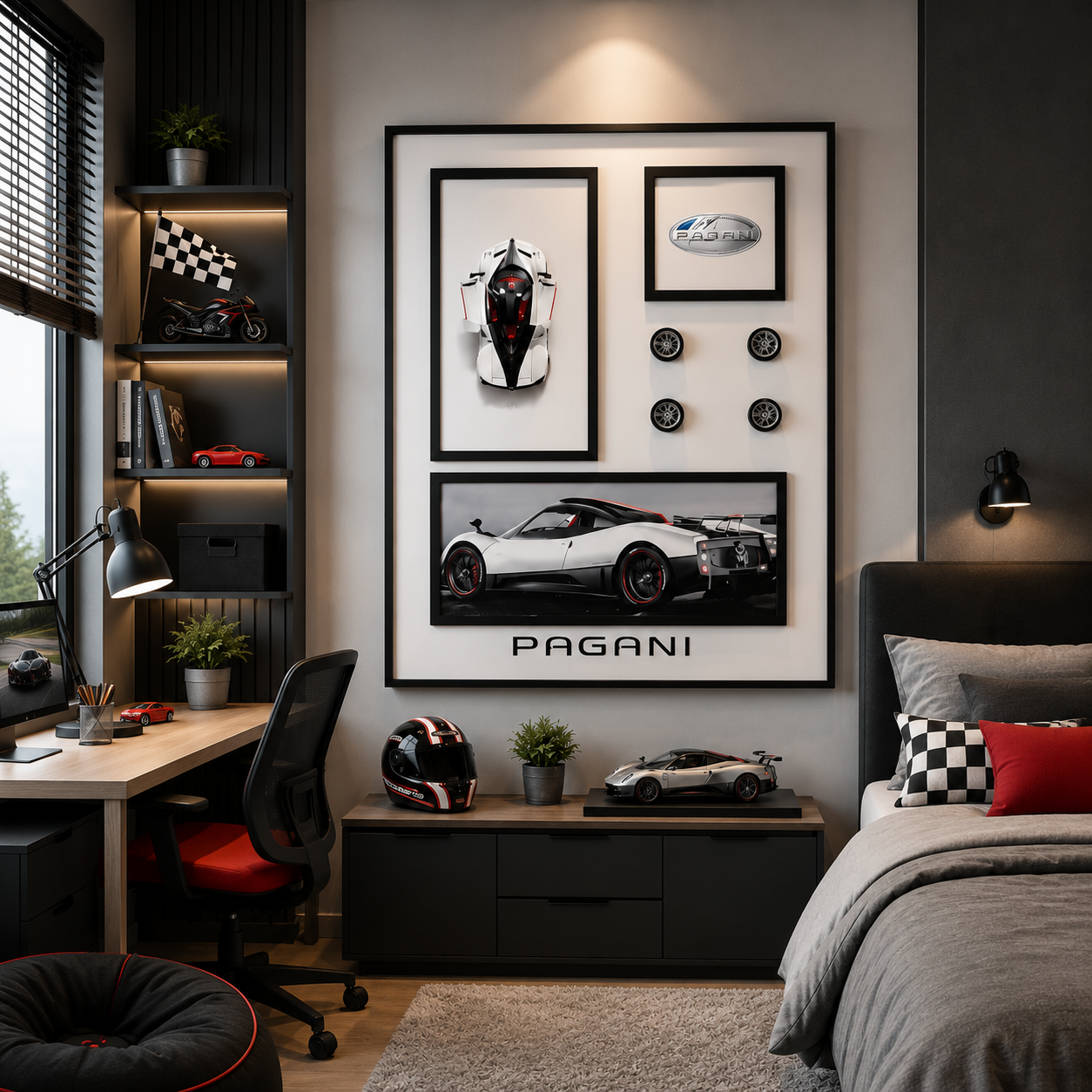 RC Racing Cars Premium Wall Painting – Pagani Supercar Luxury Automotive Art (80×60 cm)