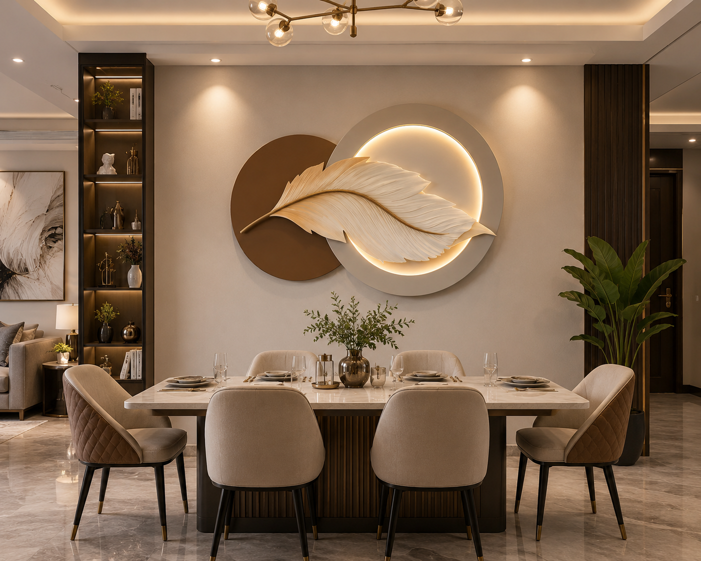 Relife Feather Glow LED Luxury Wall Decor - Premium Illuminated Modern Art