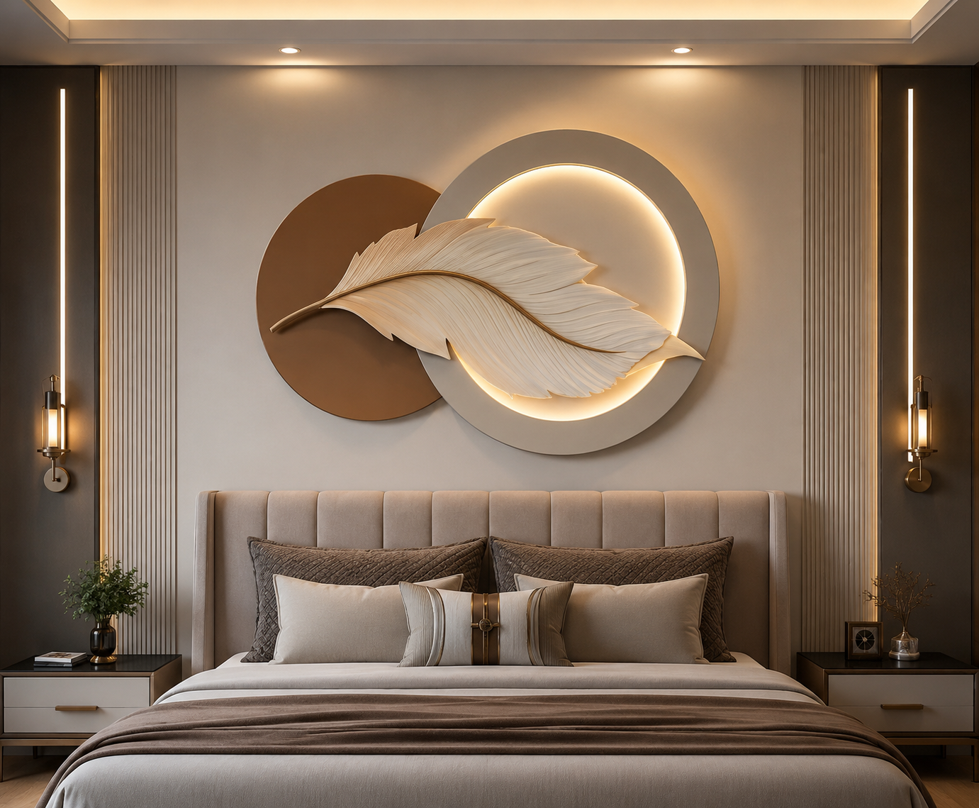 Relife Feather Glow LED Luxury Wall Decor - Premium Illuminated Modern Art