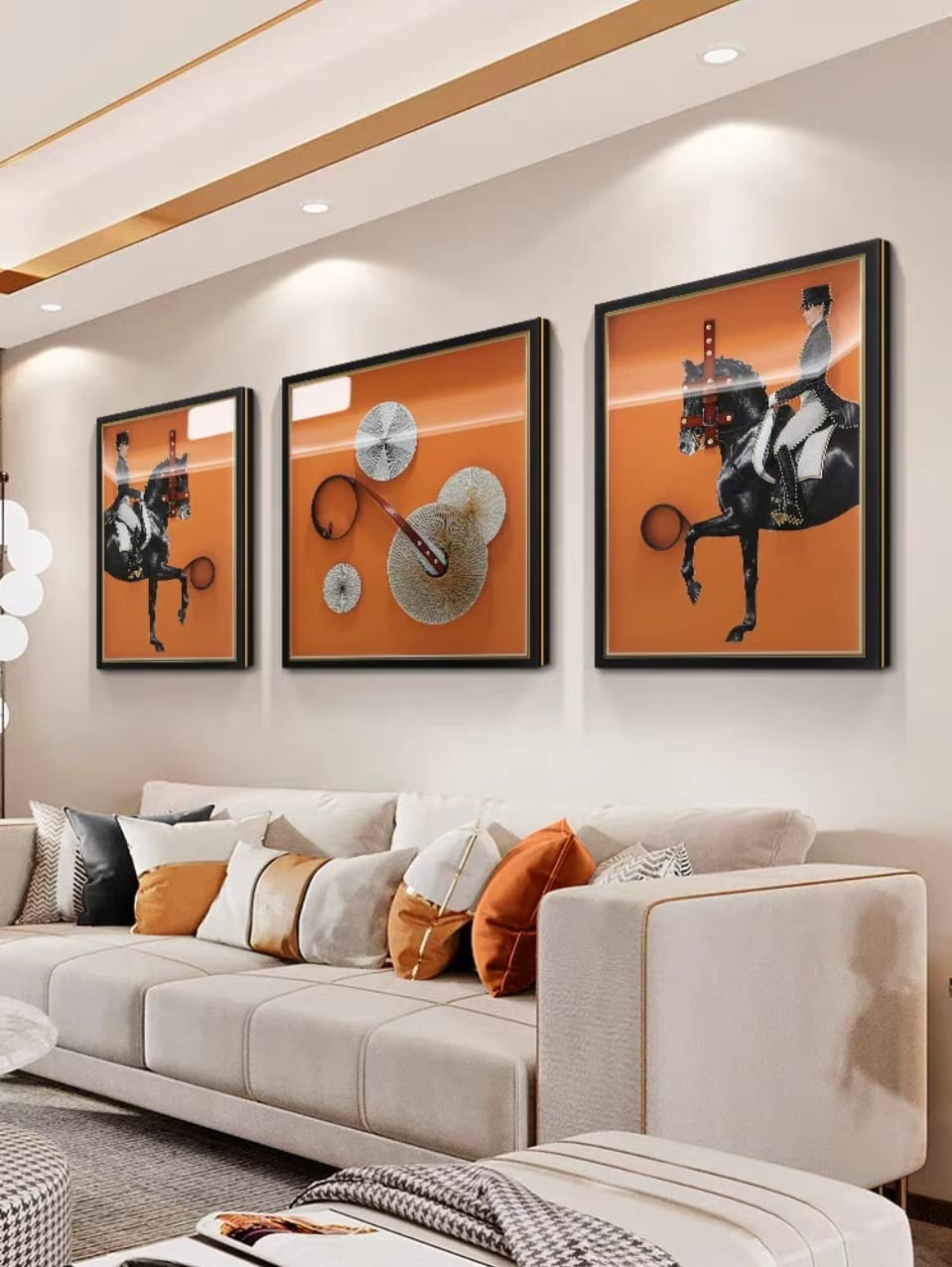 Shadow Box Paintings Equestrian Elegance & Modern Abstract 3D Shadow Box Wall Art Set