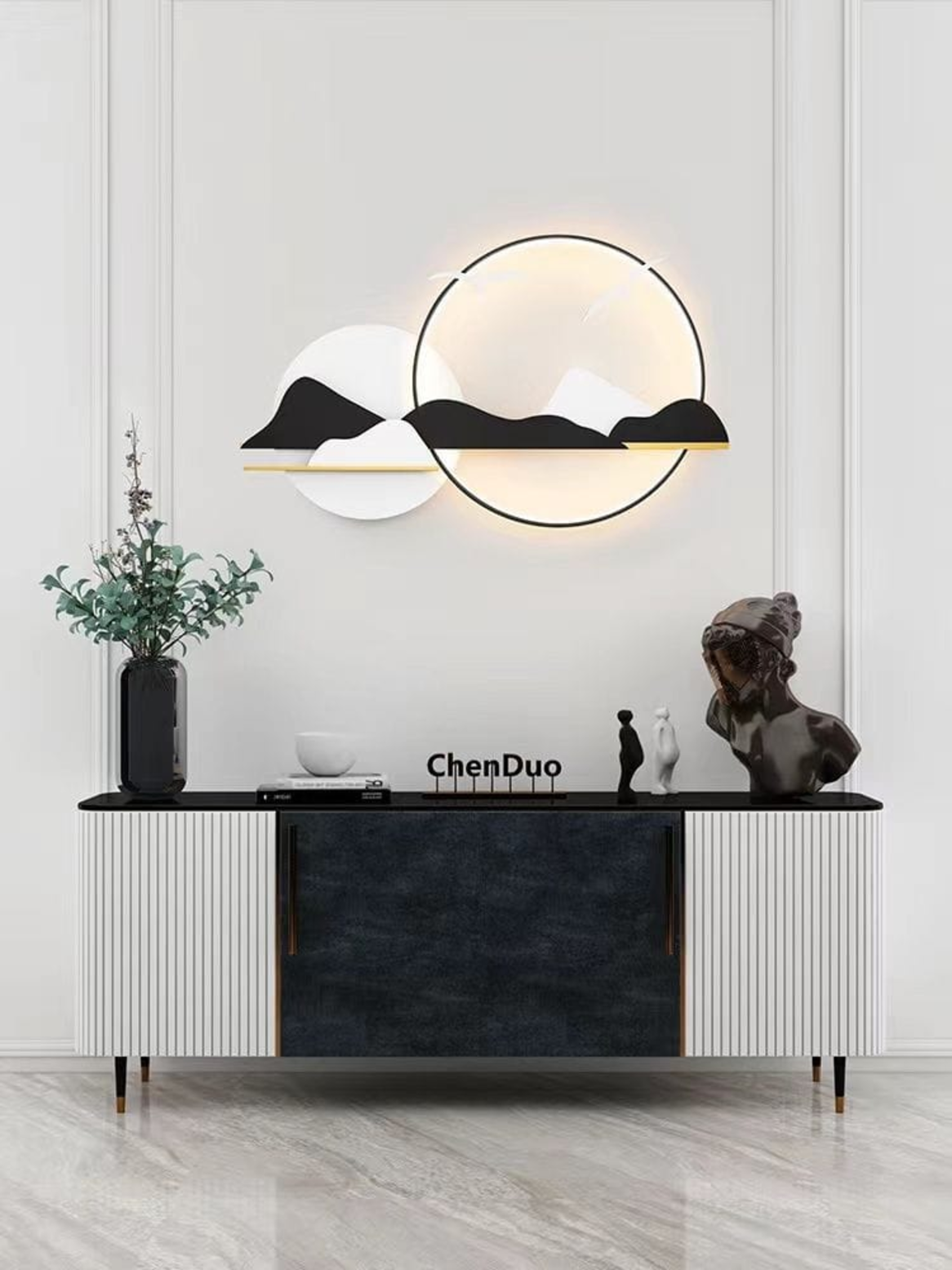 LED Metal Art Lunar Mountainscape