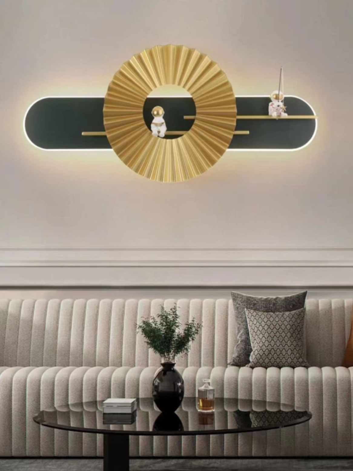 LED Metal Art Modern Geometric LED Wall Sconce with Integrated Shelves