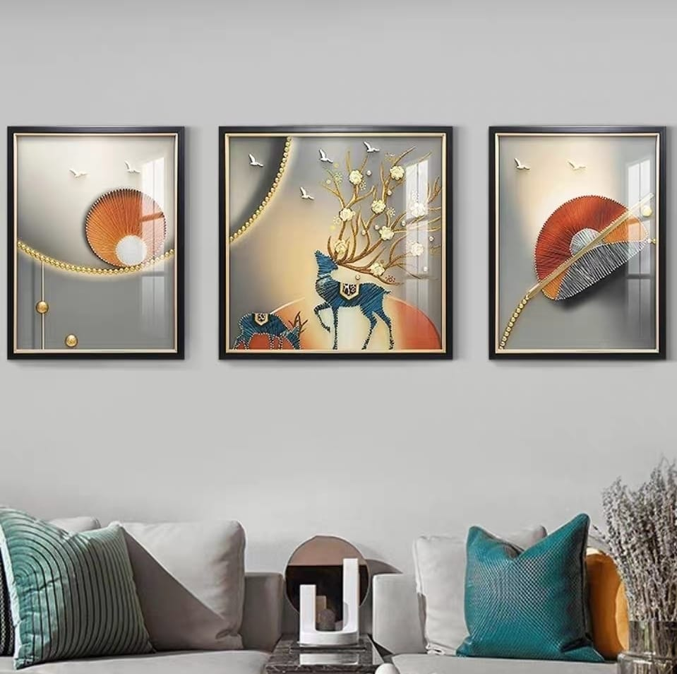 Shadow Box Paintings Modern Abstract Serenity 3D Shadow Box Wall Art Set