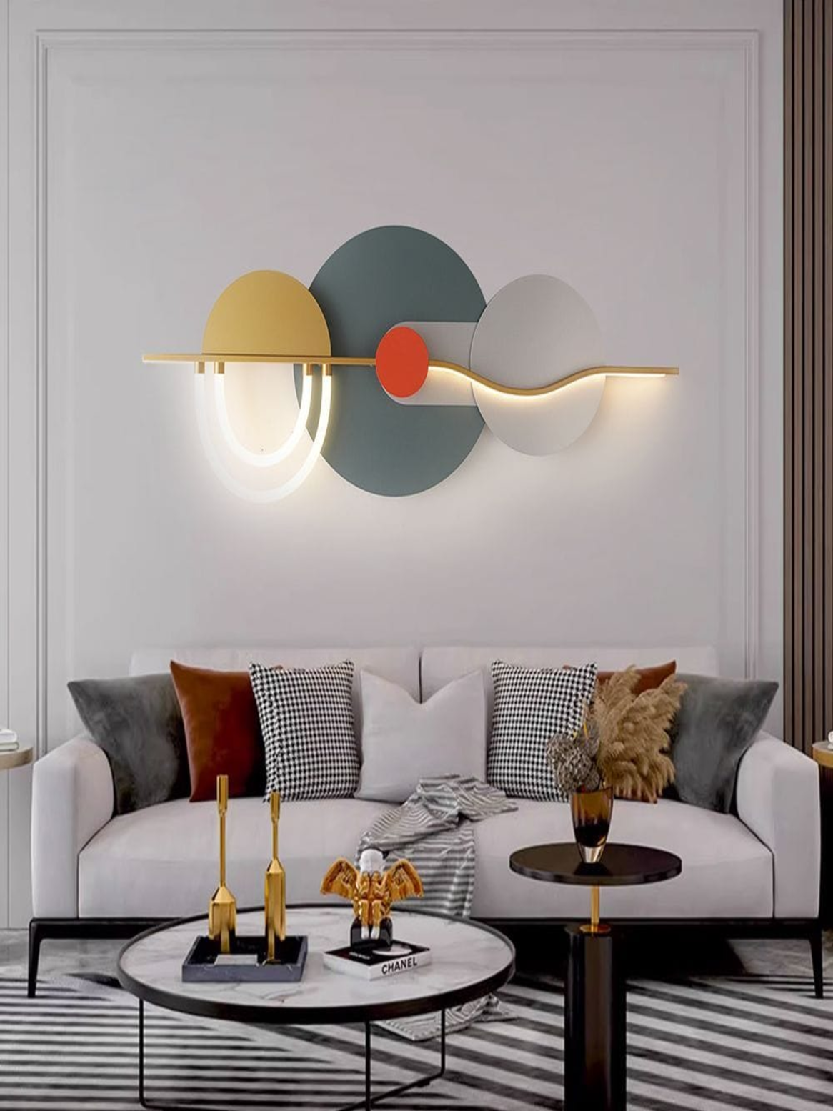 LED Metal Art Abstract Geometric Sconce