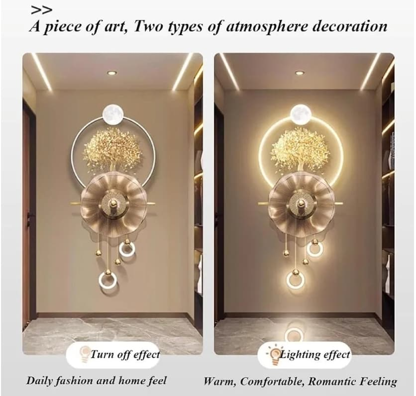 LED Crystal Paintings Moonlit Peaks & Whispering Branches