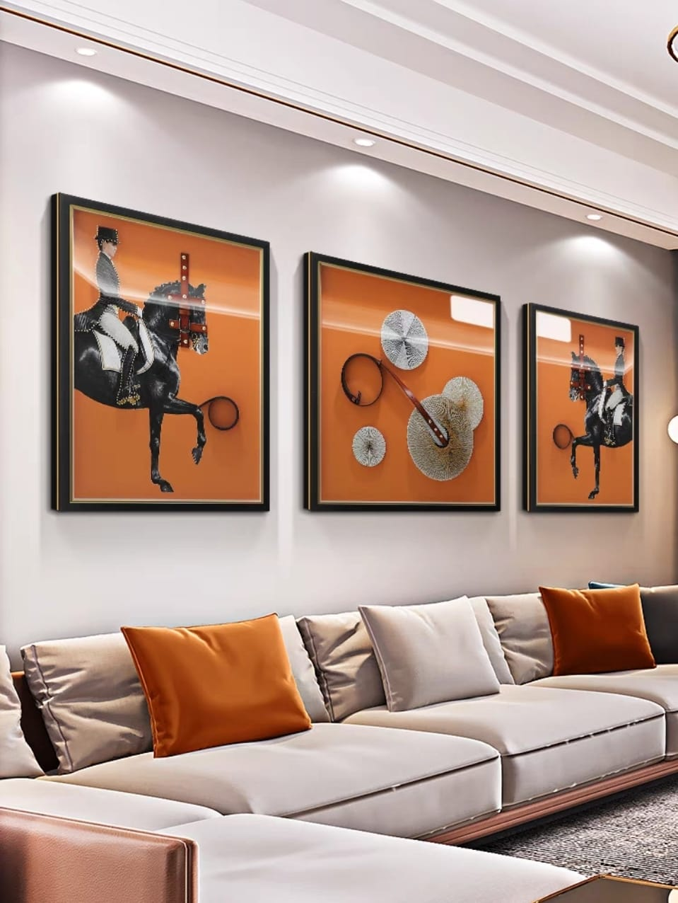 Shadow Box Paintings Equestrian Elegance & Modern Abstract 3D Shadow Box Wall Art Set