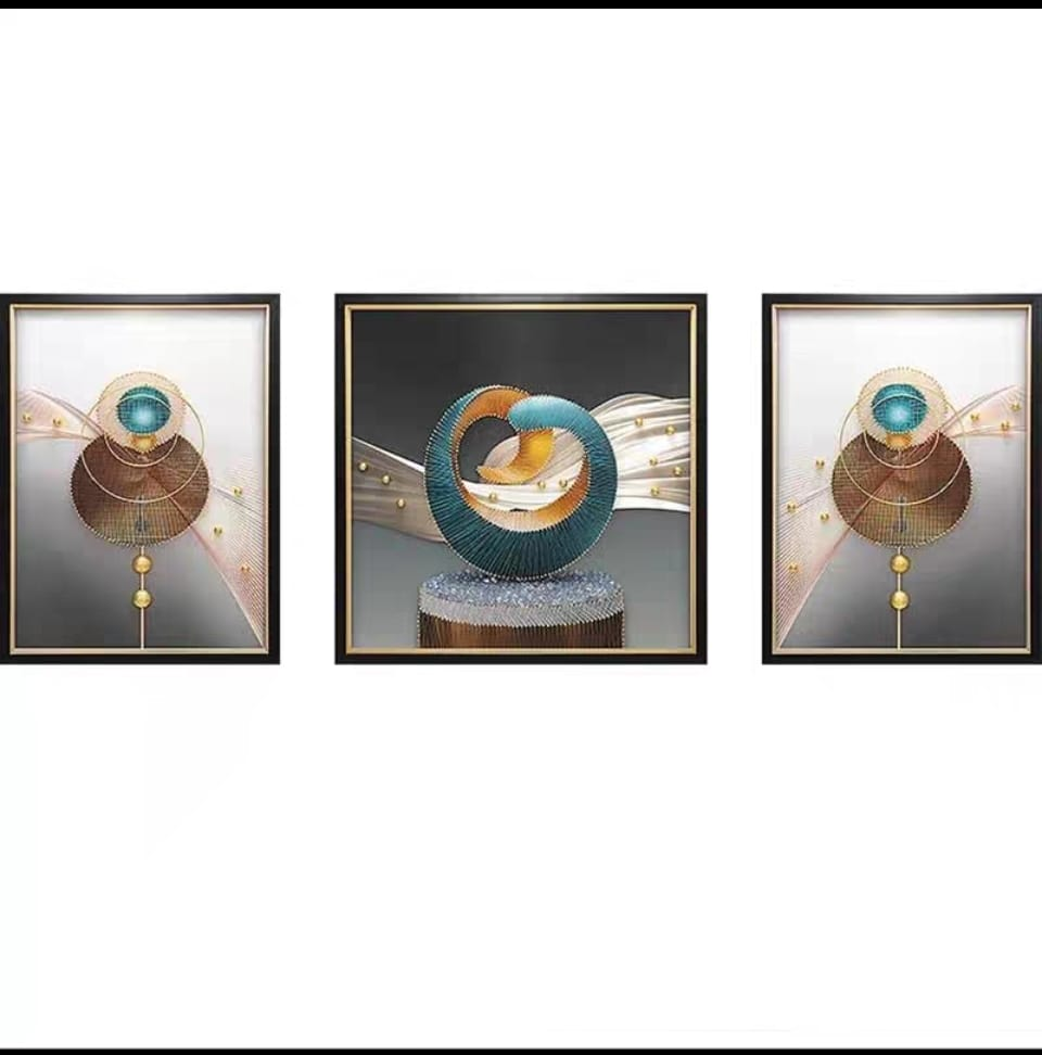Shadow Box Paintings Modern Abstract Cosmic Harmony 3D Shadow Box Wall Art Set