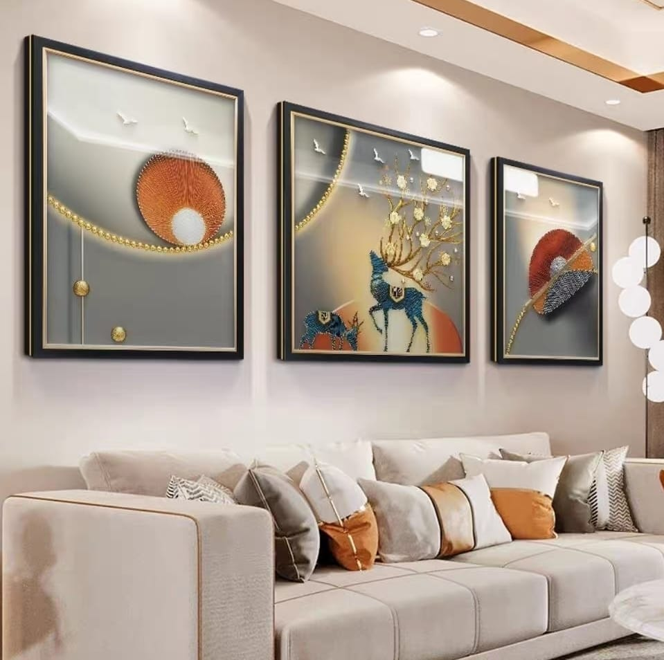 Shadow Box Paintings Modern Abstract Serenity 3D Shadow Box Wall Art Set