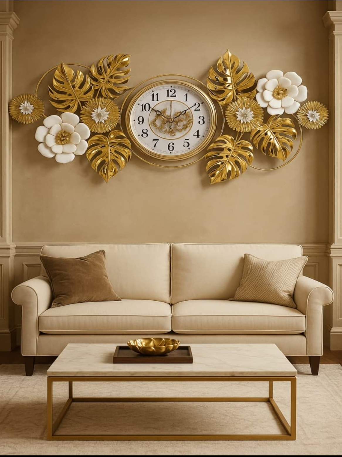 Metal Wall Clocks Artistic Timepiece: Modern Floral Metal Wall Decor Clock