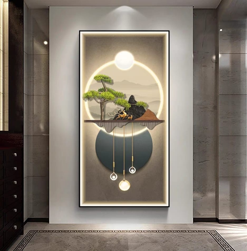 LED Crystal Paintings Luminous Floating Island LED Crystal Art