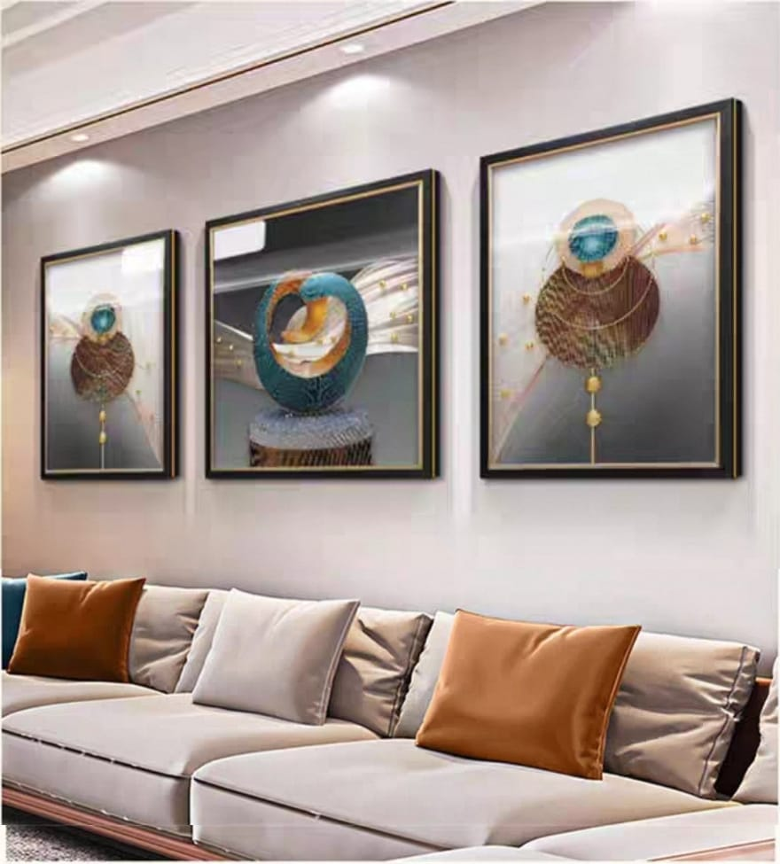 Shadow Box Paintings Modern Abstract Cosmic Harmony 3D Shadow Box Wall Art Set