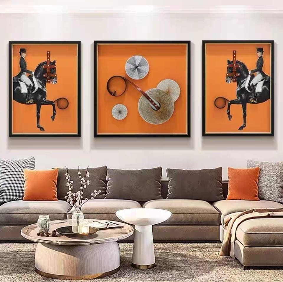 Shadow Box Paintings Equestrian Elegance & Modern Abstract 3D Shadow Box Wall Art Set