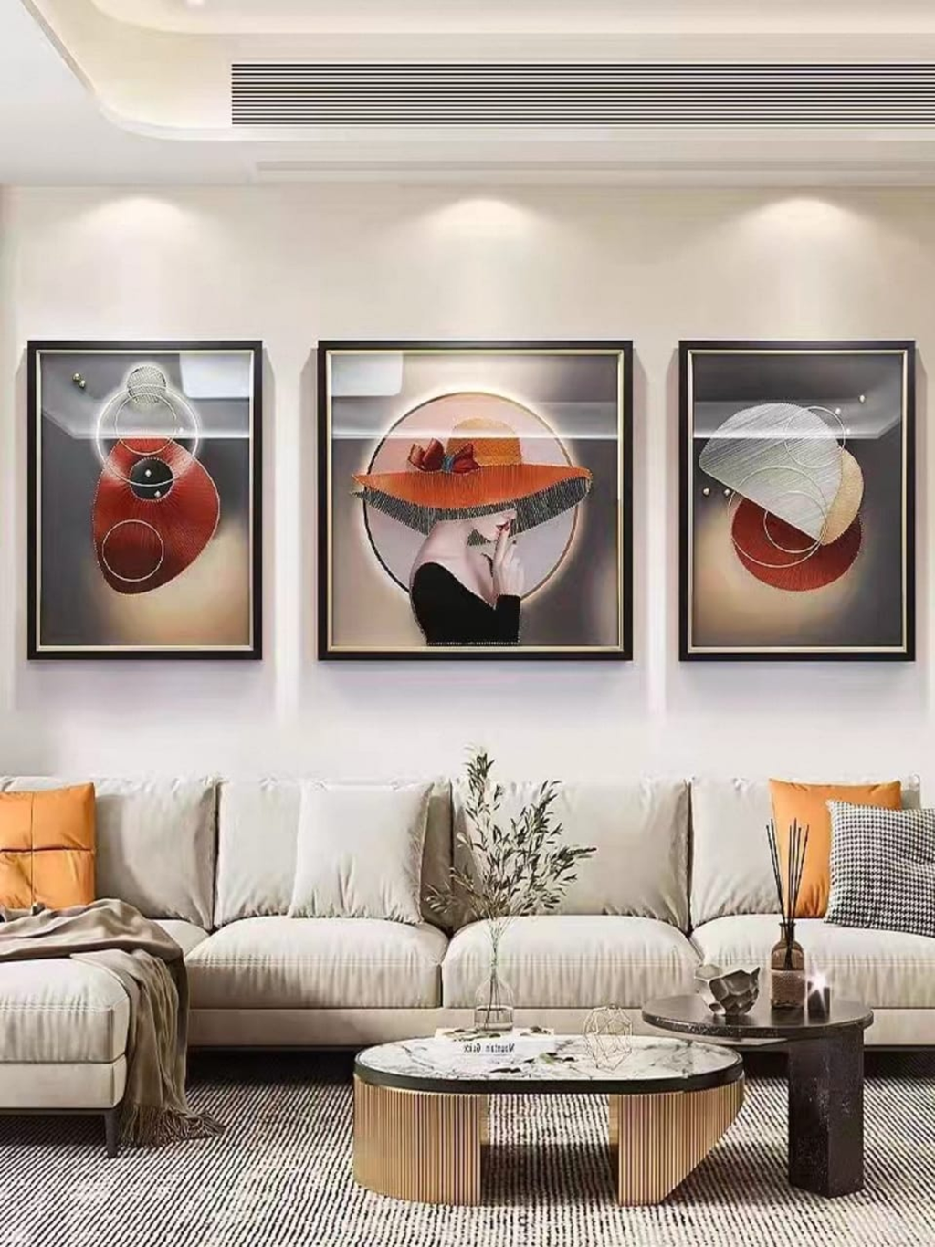 Shadow Box Paintings Chic Elegance & Abstract Forms 3D Shadow Box Wall Art Set