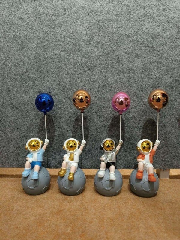Artifacts Adorable Astronaut on Moon with Balloon Figurine Set - Whimsical Space Decor