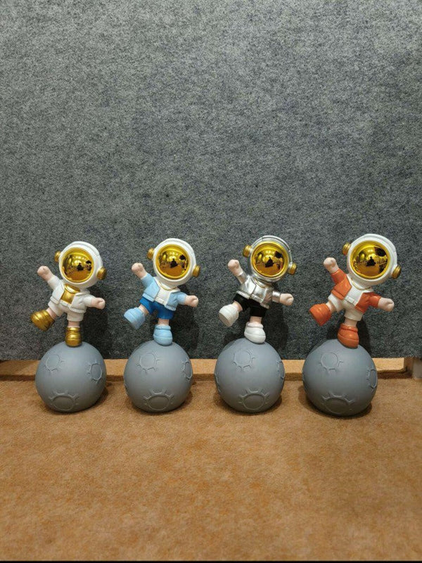 Artifacts Playful Astronaut on Moon Orb Figurine Set - Whimsical Space Home Decor
