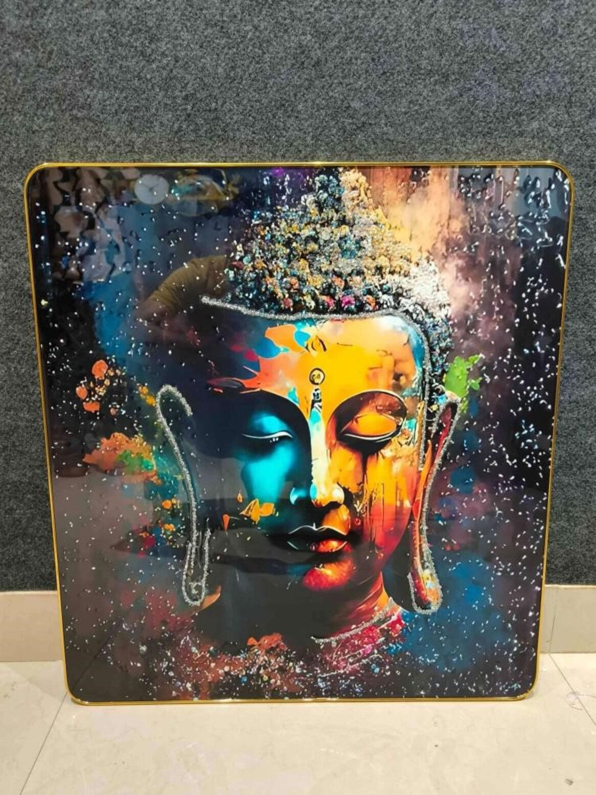 Crystal Paintings Serene Buddha Face Crystal Art Painting
