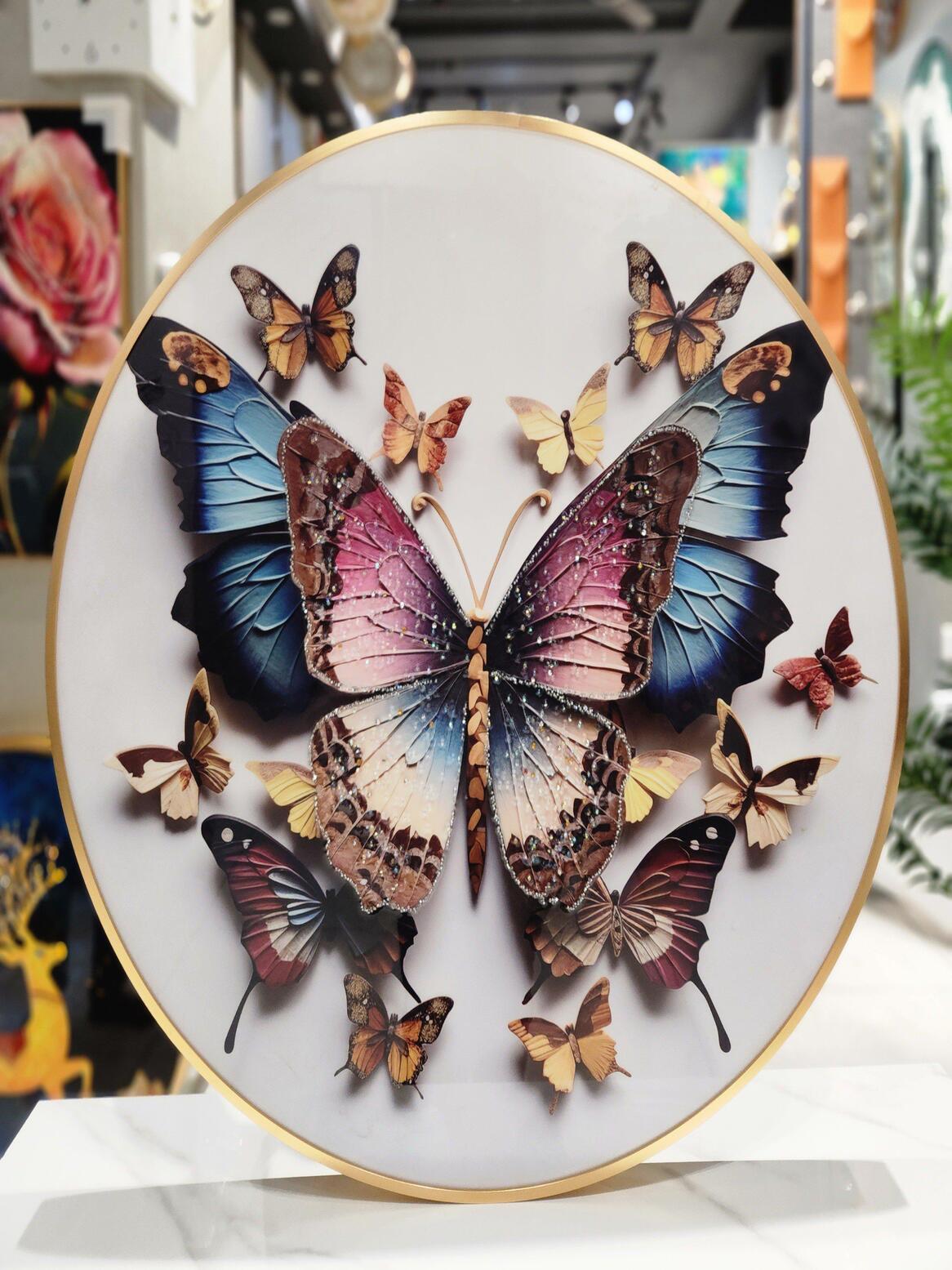 Crystal Paintings Lumina Butterfly Burst Crystal Wall Decors