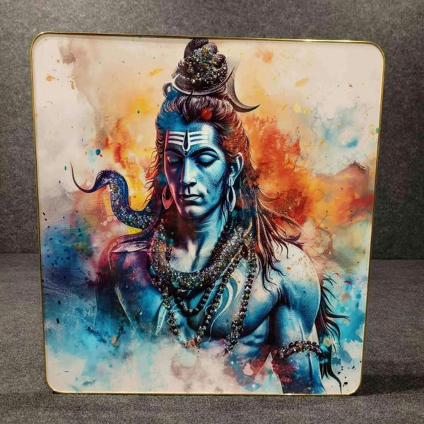 Crystal Paintings Divine Presence: Lord Shiva Watercolor Wall Art