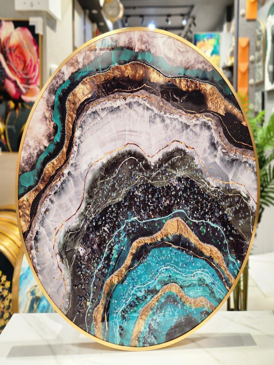 Crystal Paintings Oceanic Crystal Flow Painting