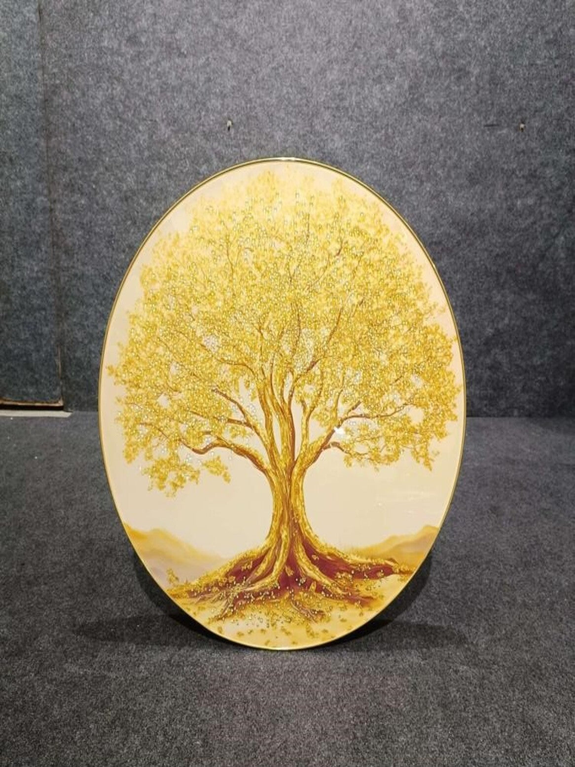 Crystal Paintings Gilded Arbor: Handcrafted Gold Leaf Tree Wall Art