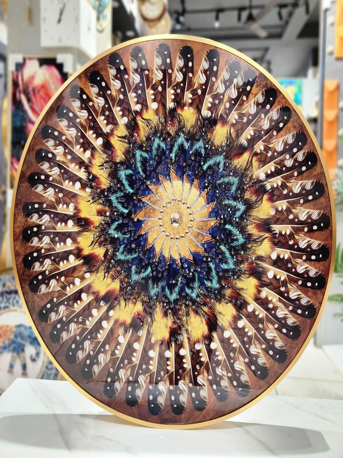 Crystal Paintings Symphony of Feathers Crystal Wall Decors