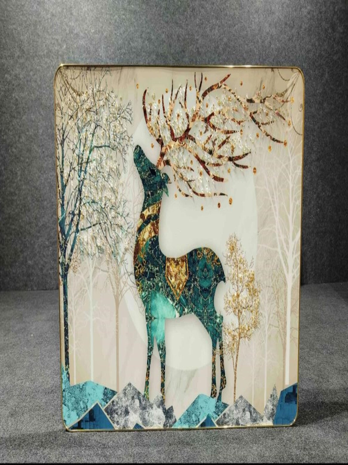 Crystal Paintings Glimmering Midnight Stag Wall Art