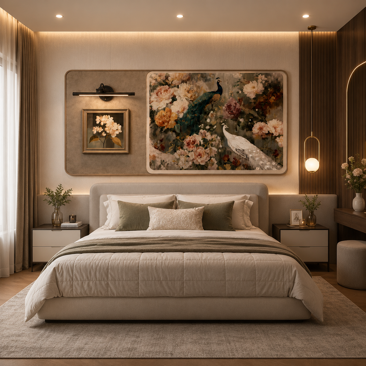 Premium Leather painting with Lamp
