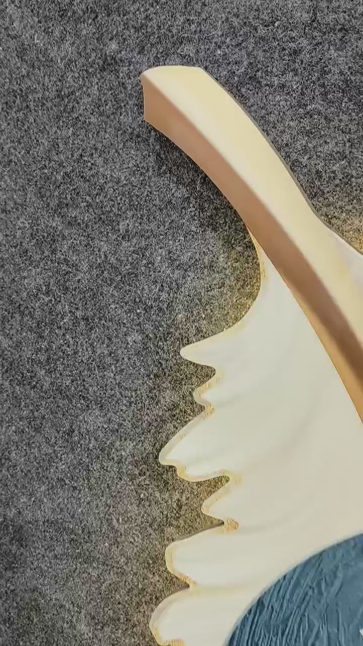 LED Crystal Wall Clock Painting – Blue Feather