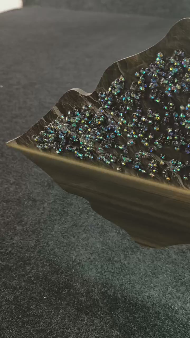 LED Crystal Paintings Illuminated Mountain & Moon Scenic Wall Art & Light-Up Landscape Wall Decor