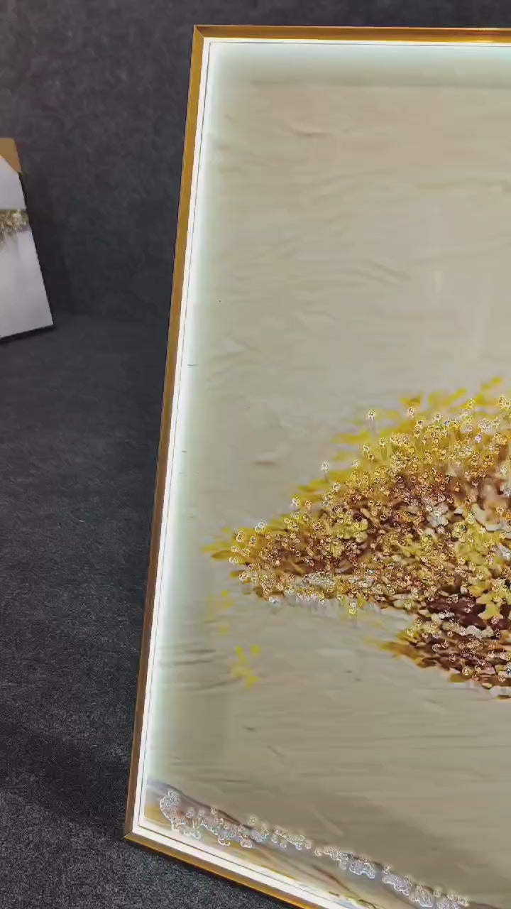LED Crystal Wall Painting - Golden Canopy