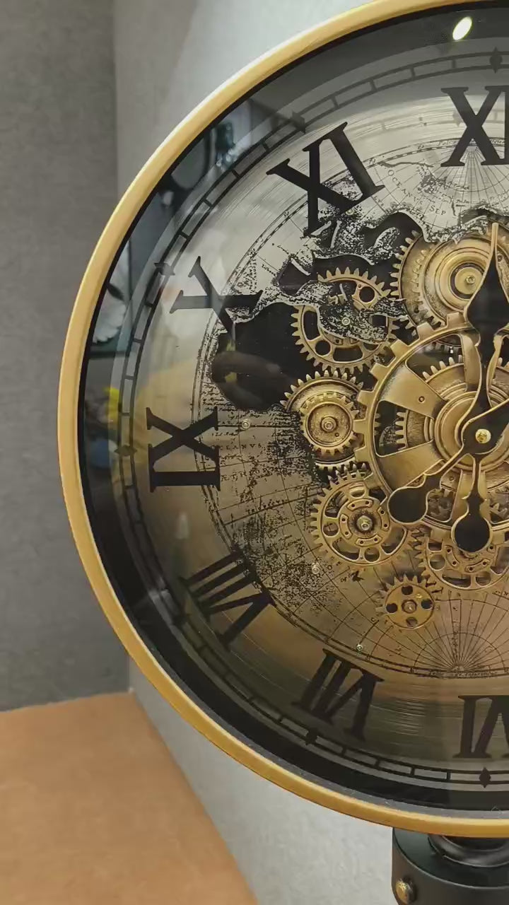 Gold Metal Tripod Standing Clock