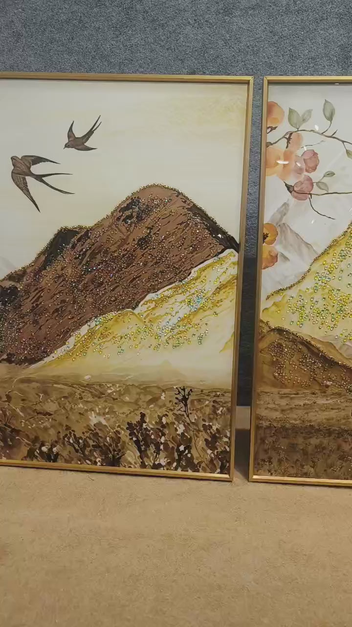 3-Piece Crystal Wall Painting - Autumn Glow