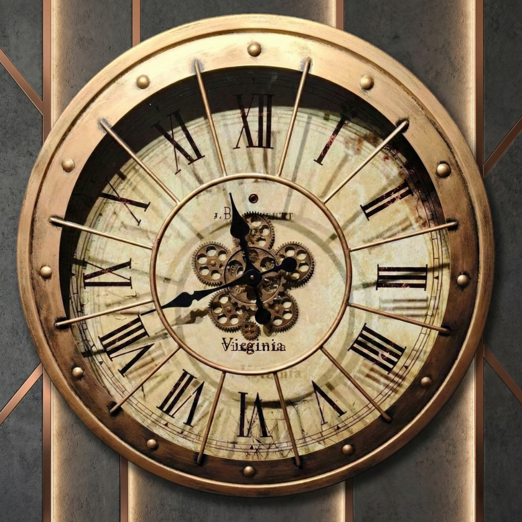 Antique Nautical Metal Wall Clock