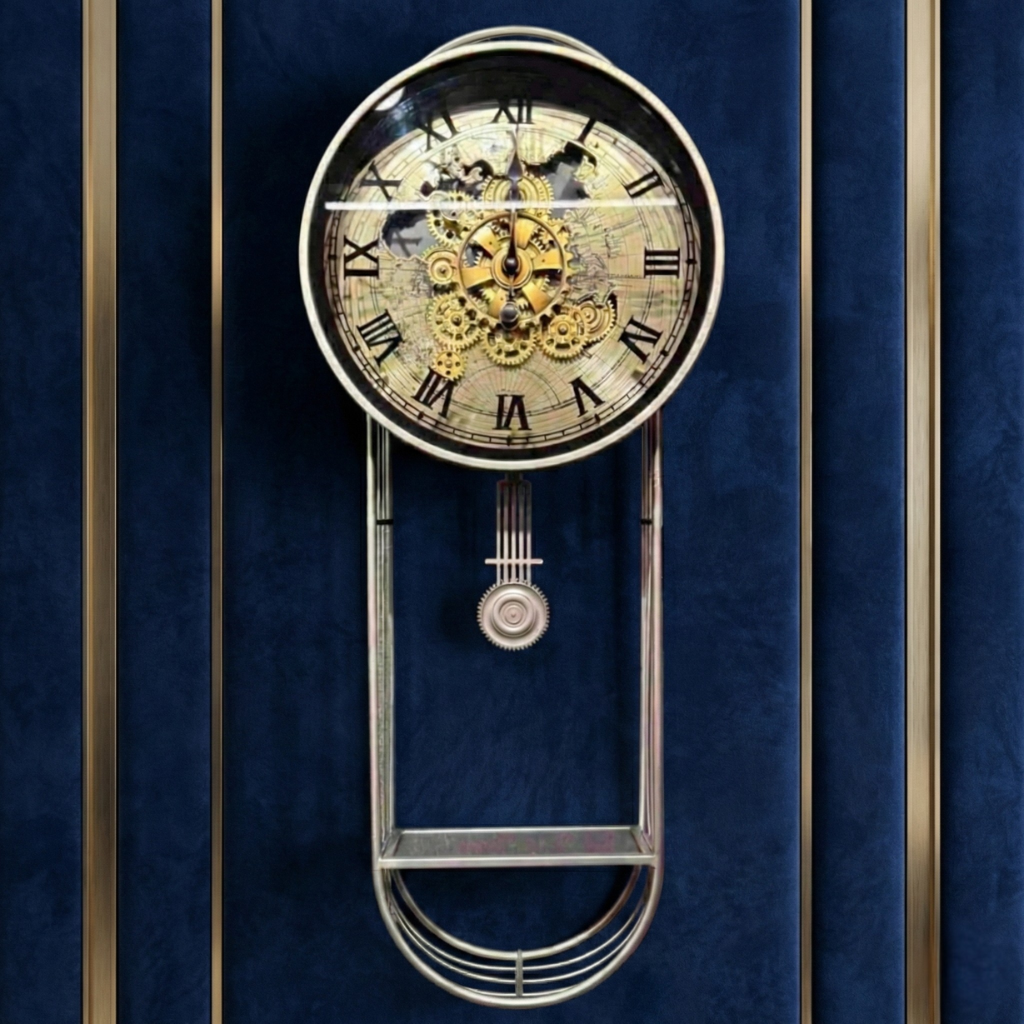 Vintage Metal Pendulum Wall Clock