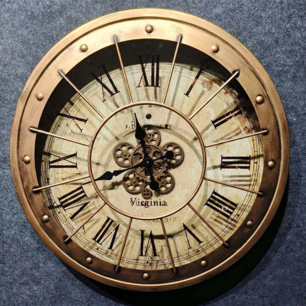 Antique Nautical Metal Wall Clock