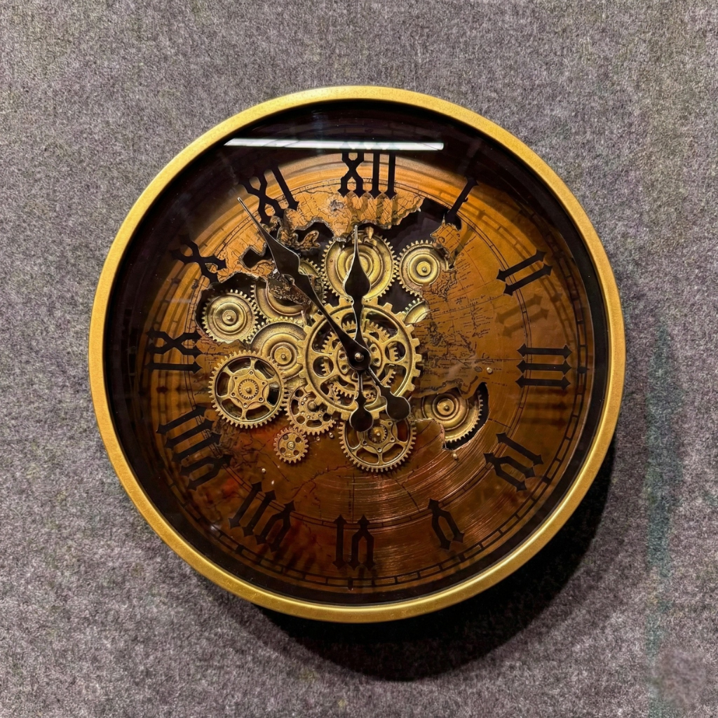 Skeleton Metal Gear Wall Clock (Antique Finish)