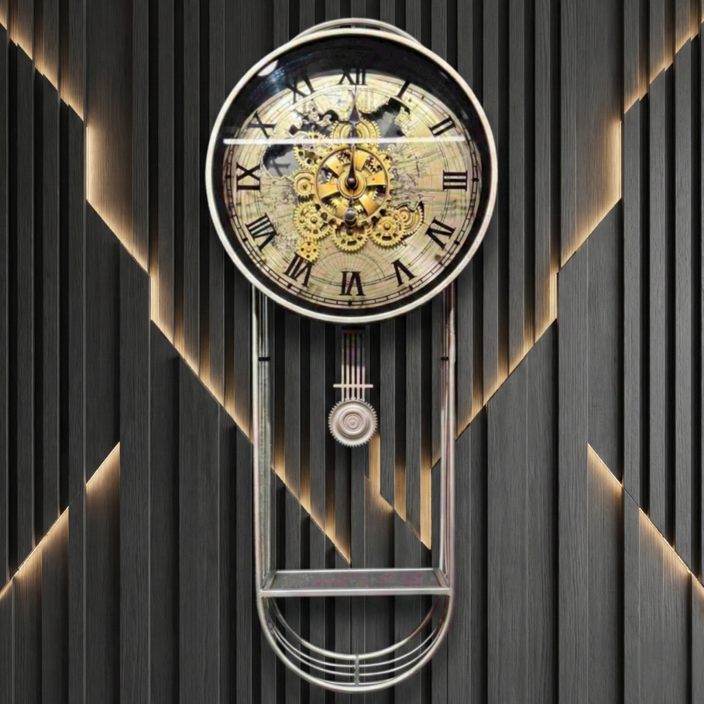 Vintage Metal Pendulum Wall Clock