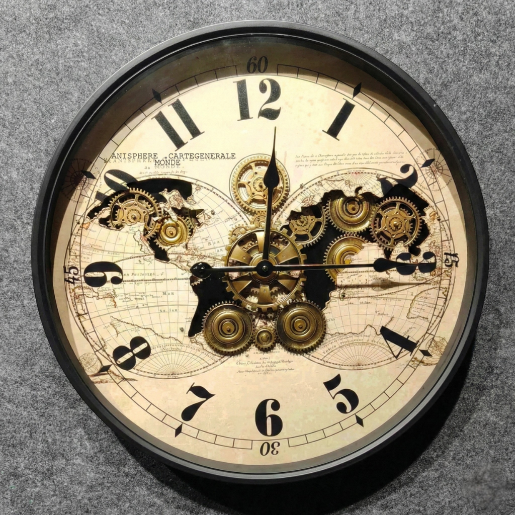 Vintage Mechanical Gear Wall Clock